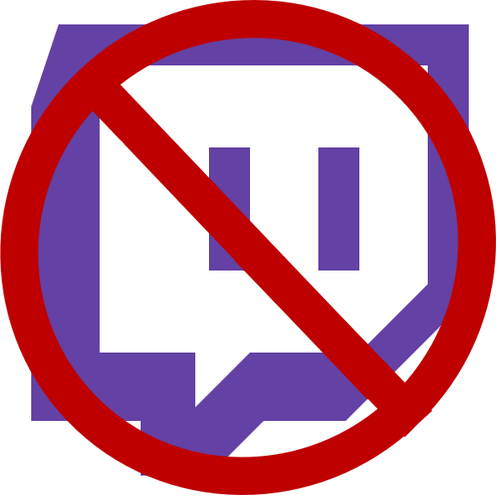 twitch logo with a circle cancel on it